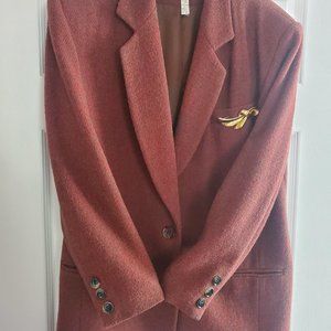 The Limited Wool Blazer, medium, rust and green stripes
